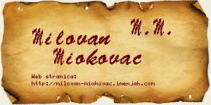 Milovan Miokovac vizit kartica